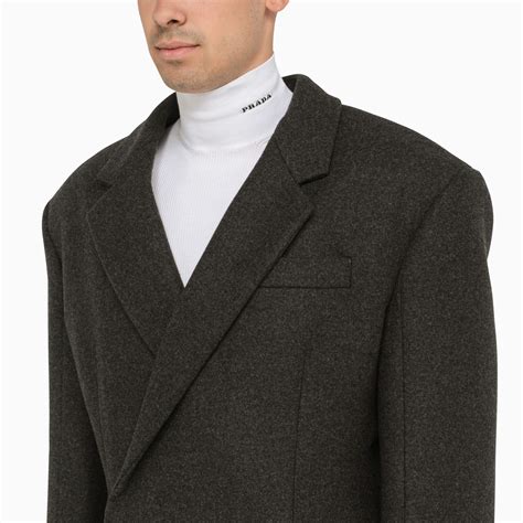 prada wool coat men anthracite|Anthracite Gray Wool Down Jacket .